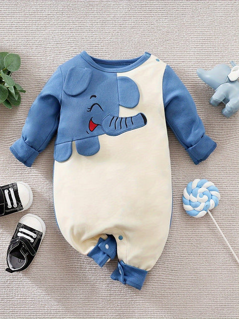 Süßer Elefanten-Overall für Babys – Perfekt für den Herbst und Winter