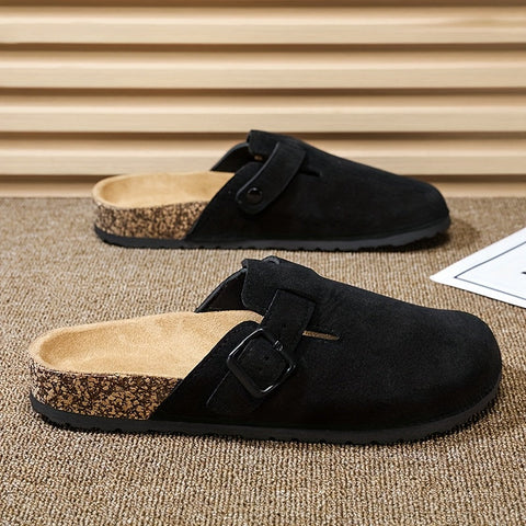 Unisex Slip-On Kunstsuede Muiltjes – Leicht und Komfortabel mit Korksohle