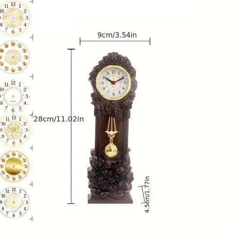 Elegante Vintage Blumen Pendeluhr – Stimmungsvolle Dekoration für dein Wohnzimmer oder Büro