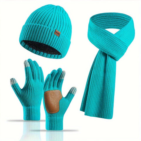 Fröhliches Winterset - Mütze, Schal und Handschuhe für Paare