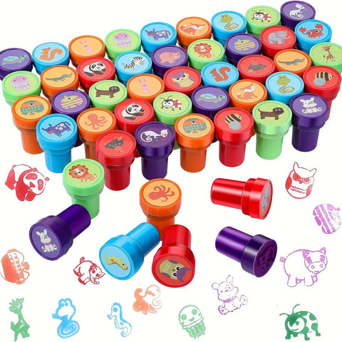 Bunte Tierstempelset – 26 Verschiedene Stempel für Kreatives Basteln und Bildung