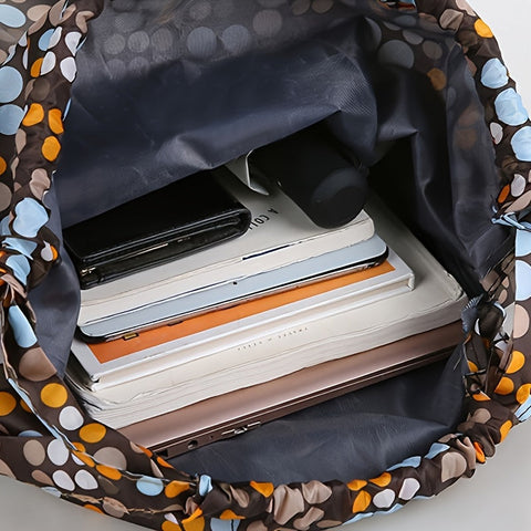 Geometrischer Nylon-Rucksack mit Kordelzug – Perfekt für Reisen und sportliche Aktivitäten