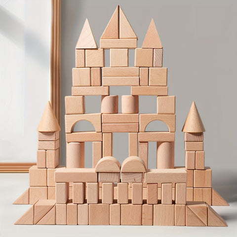 Natürliche Holzbausteine Set - Für kreatives Spiel und Bildung