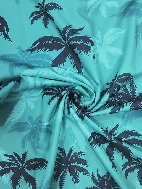 Tropisches Palmenmuster Herrenhemd – Kurzarm und lässiger Look für Sommerausflüge