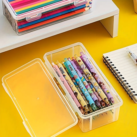 Transparente Aufbewahrungsbox - Praktisch und Langlebig für Schulbedarf
