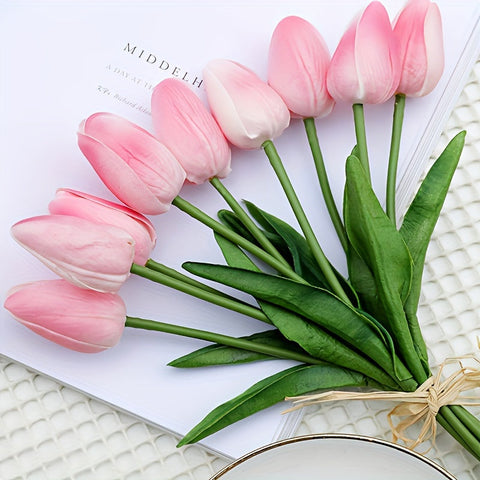 Set von 10 Realistischen Tulpen – Perfekt für Hochzeiten und Innendekoration
