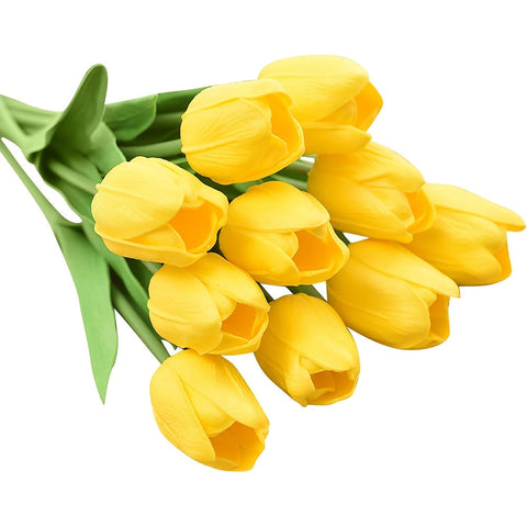 Set von 10 Künstlichen Weißen Tulpen – Perfekt für Hochzeiten, Fotografie und Innendekoration