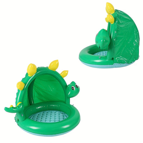 Aufblasbares Dinosaurier Schwimmbad für Babys – Mit Sonnenschutz & Verspielt Design