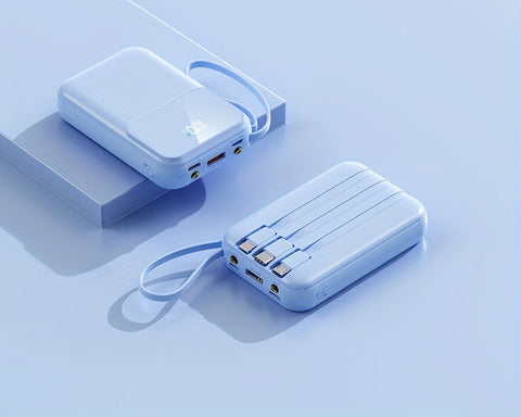 Ultimative Tragbare Powerbank 10000mAh - Schnellladen mit Eingebauten Kabeln