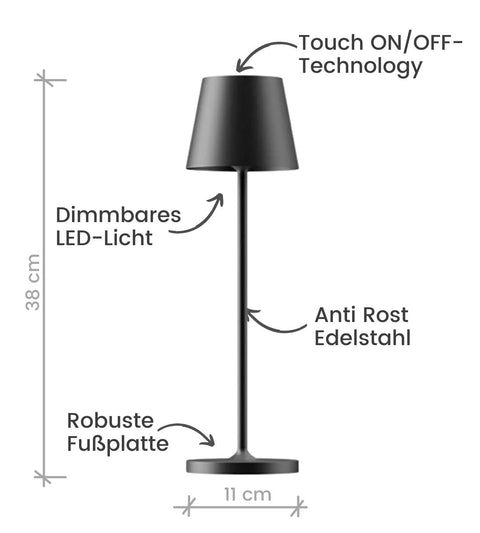 LumiTouch Tischlampe – Dimmbares LED mit Touchbedienung