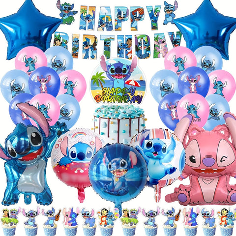 Lilo & Stitch Geburtstagsset - Komplettes Party-Paket für Kinder mit Ballons und Dekorationen