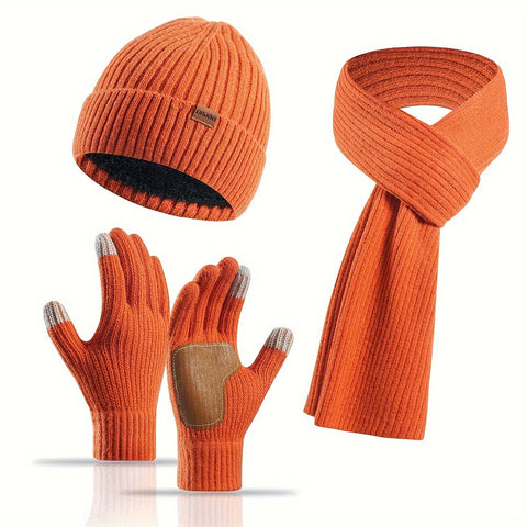 Fröhliches Winterset - Mütze, Schal und Handschuhe für Paare