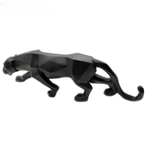 Schwarz-Weiß Panther Skulpturen - Modernes Kunst-Duo für dein Interieur