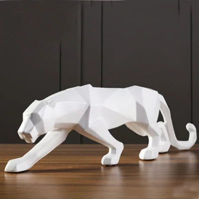 Schwarz-Weiß Panther Skulpturen - Modernes Kunst-Duo für dein Interieur