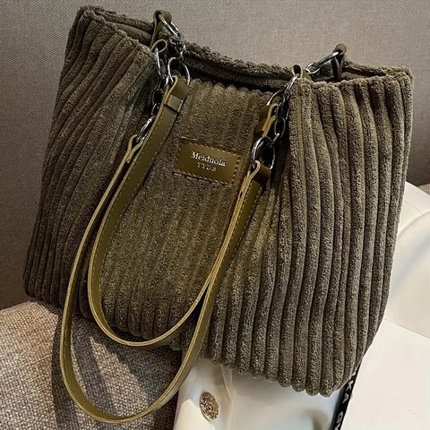 Amelia Stilvolle Corduroy Schultertasche - Luxus und Praktisch für Jeden Tag