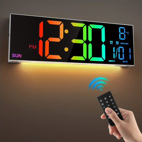 LumiWall Digitale Wanduhr – Groß, Farblich und Einfach Ablesbar