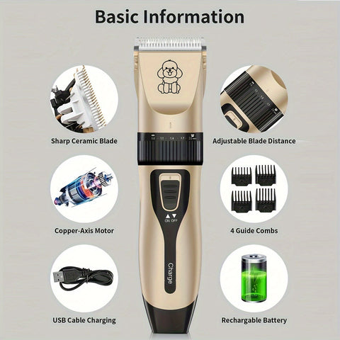 Kabelloser Haustiertrimmer – USB Aufladbar und Leise für Hunde und Katzen