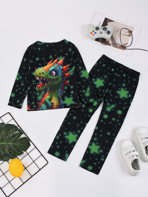 DinoGlow Pyjama Set - Strahlende Nächte für abenteuerlustige Kinder