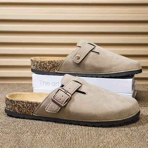 Unisex Slip-On Kunstsuede Muiltjes – Leicht und Komfortabel mit Korksohle