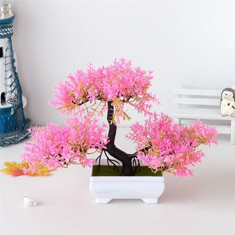 BlossomBonsai Kunstbaum – Realistischer Mini-Bonsai mit Rosa Blüten