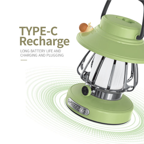SnailGlow Tragbare Campinglampe – USB Aufladbare Nachtlampe