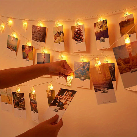ClipGlow LED Fotolampe - Magische Lichterkette mit Fotoclips