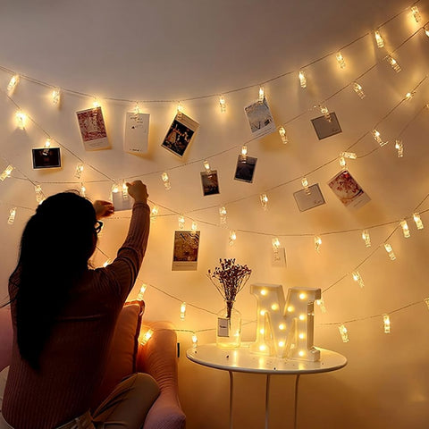 ClipGlow LED Fotolampe - Magische Lichterkette mit Fotoclips