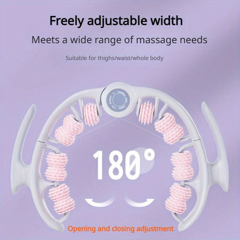 FlexiRoller 14-Rollen Massageroller – Tiefe Muskelentspannung mit Beinklemme
