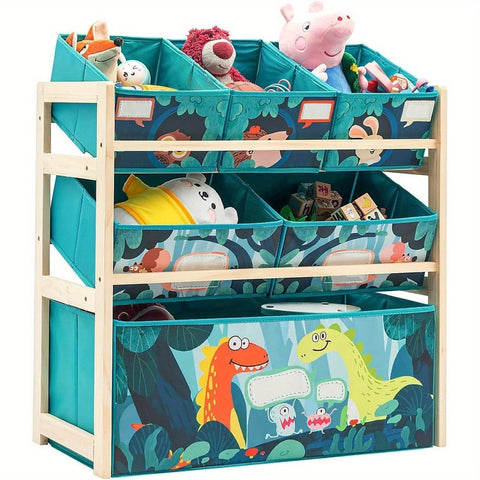 Spielzeugorganisator mit 3 Ebenen und Aufbewahrungsboxen – Perfekt für das Kinderzimmer und die Spielzeuglagerung