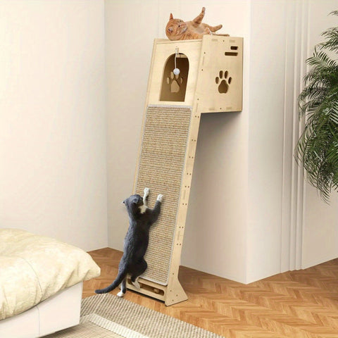 NatureClimb Holz Katzenhaus – Kompaktes und Verspieltes Möbelstück