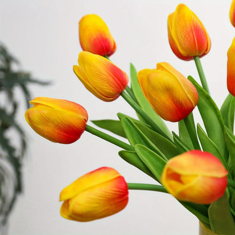 Set aus 15 Realistischen Kunst-Tulpen – Perfekt für Hochzeiten und Saisonale Dekorationen