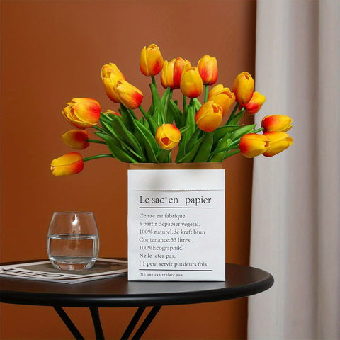 Set aus 15 Realistischen Kunst-Tulpen – Perfekt für Hochzeiten und Saisonale Dekorationen