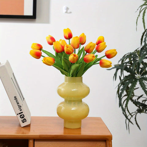 Set aus 15 Realistischen Kunst-Tulpen – Perfekt für Hochzeiten und Saisonale Dekorationen