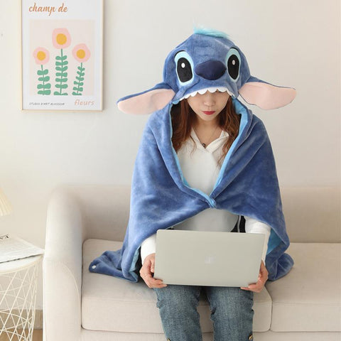 Disney Stitch Hoodie Decke – Warm und Niedlich für Sommerfilmabende oder Feiertage
