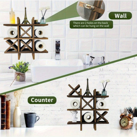 Rustikaler Holz-Toilettenpapierhalter – Inspiriert von handwerklicher Holzarbeit