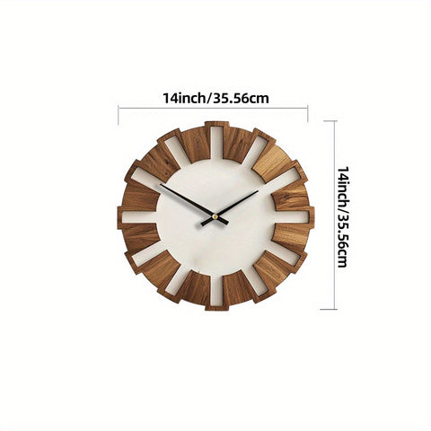 Rustikale Holz-Wanduhr mit stillem Uhrwerk – Zeitloses Design für Wohnzimmer, Büro und Schlafzimmer