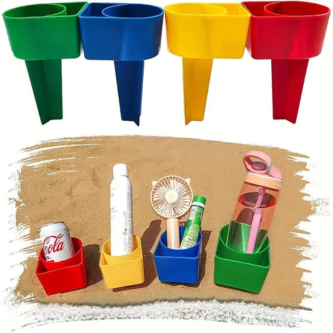 Strand Becherhalter Set – Perfekt für Getränke und Snacks während deiner Strand- und Picknickabenteuer