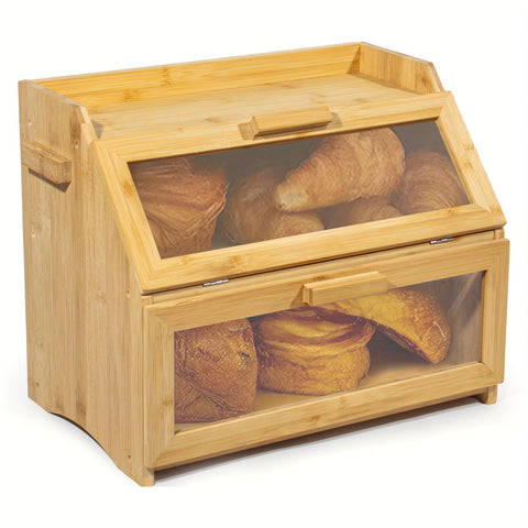 Bambus Brotkasten mit Doppelten Regalen – Praktisch und Stilvoll