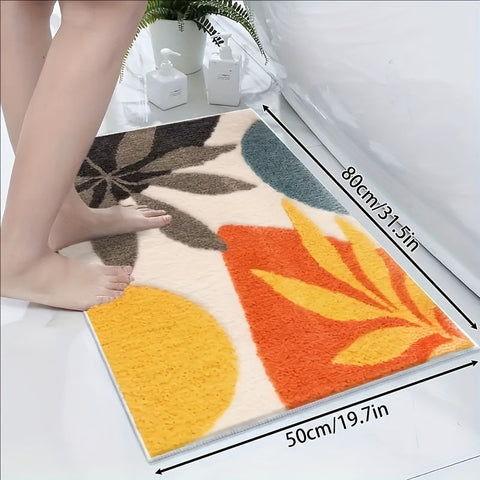 Abstrakte geometrische Badmatte – Absorbierend und weich für Badezimmer oder Küche