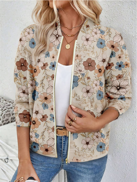 Blumenprint Freizeitjacke für Damen – Leicht und Stilvoll für Frühling und Herbst