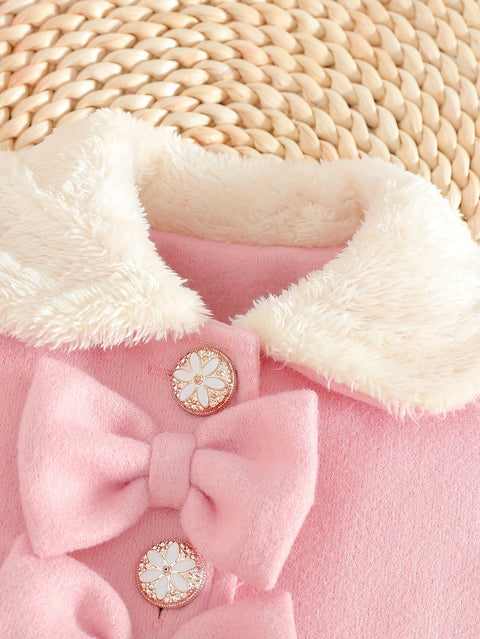 Lotte Winterjacke für Kinder - Elegant mit Schleife und Plüschkragen für kalte Tage