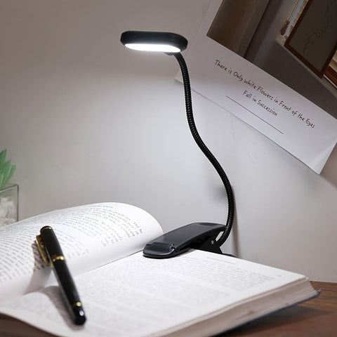 Flexible Cliplampe - Tragbare Leselampe mit Verstellbarem Hals für Zuhause oder Unterwegs