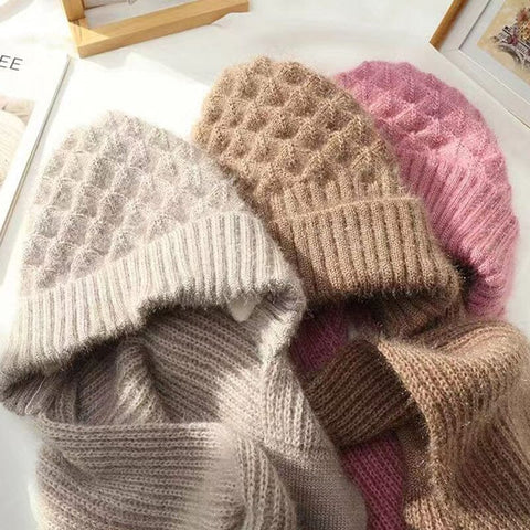 Strickmütze mit integrierter Schal – 2-in-1 Design