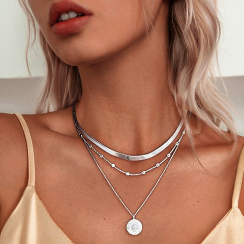 Zarte Drei-Lagen Silberkette – Stilvolles Everyday Accessoire