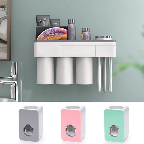 ToothCare - Praktischer Zahnbürstenhalter mit Zahnpastaspender
