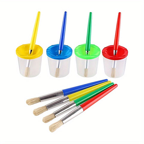 Kunstmaler Set mit Farbtöpfchen und Pinseln – Perfekt für DIY Malen