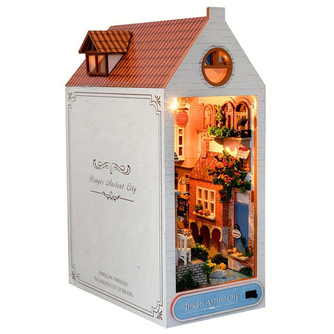 DIY Brugge Haus Buchständer – 3D Holzmodell der alten Stadt