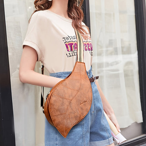Vintage Kunstleder Crossbody Tasche – Verstellbarer Riemen mit Schnappverschluss