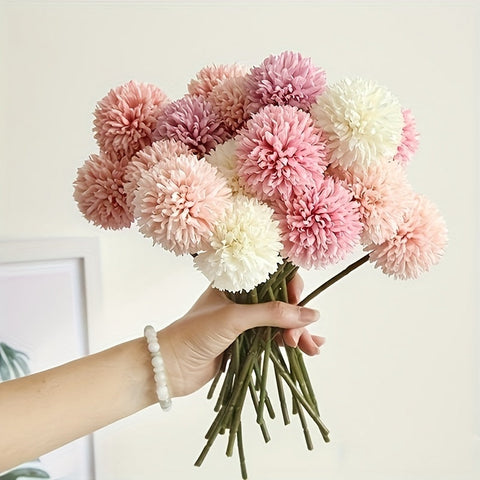 Set aus 5 Kunst-Chrysanthemen – Realistische Blumenarrangements für Hochzeiten und Wohnkultur