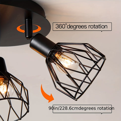 Industrielle Drei-Licht Deckenlampe - Für Flexible und Moderne Beleuchtung